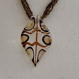 Brown glass necklace